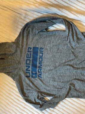 Under Armour Heather Gray Pullover with White Logo